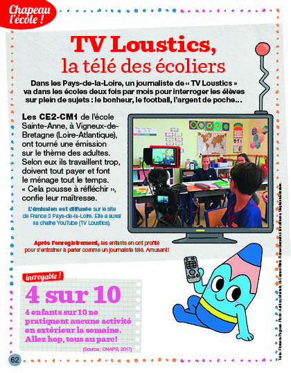 Chapeau l’école : les CE2 et CM1 sont dans le J’aime Lire de février
