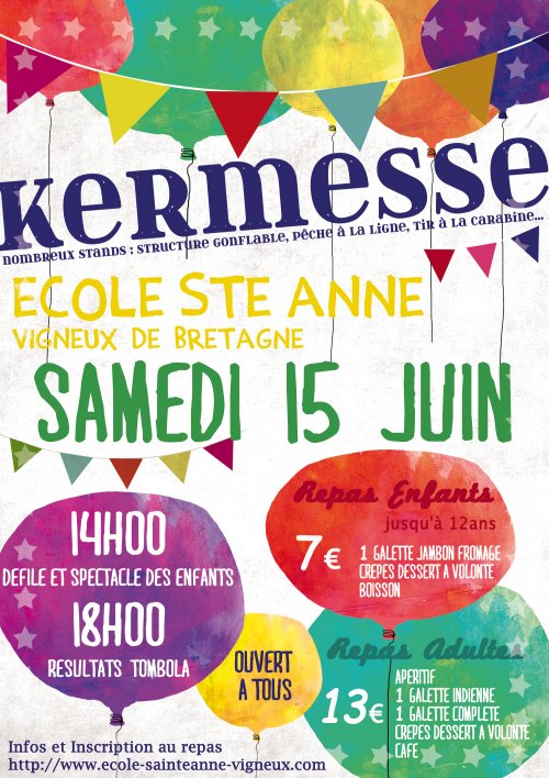 Kermesse de l’école & inscription repas 2019